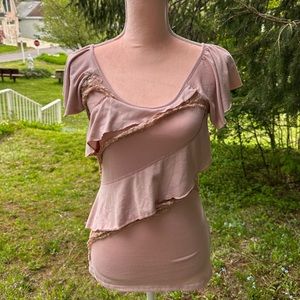 Pink ruffle top
